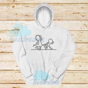 Rick and Morty Black and White Hoodie Cartoon Comedy S - 3XL