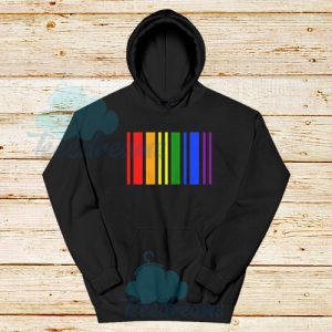 Rainbow Barcode Hoodie Pride DNA Merch Size S - 3XL