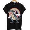 Unicorn Riding Dinosaur T Shirt